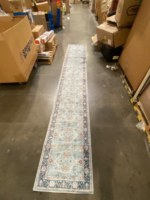 Photo 2 of 23.5" x 12ft Persian Multi-Blue Color Runner Rug 