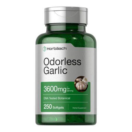 Photo 1 of Odorless Garlic Softgels | 3600 Mg | 250 Count | Ultra Potent Garlic Extract | Non-GMO & Gluten Free Pills | by Horbaach