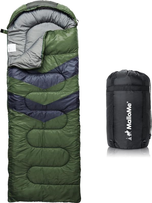 Photo 1 of MalloMe Sleeping Bags for Adults Cold Weather & Warm - Backpacking Camping Sleeping Bag for Kids 10-12, Girls, Boys - Lightweight Compact Camping Gear Must Haves Hiking Essentials Sleep Accessories