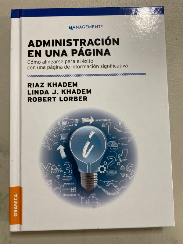 Photo 1 of Administración en una página: Cómo alinearse para el éxito con una página de información significativa (Spanish Edition) hard back
