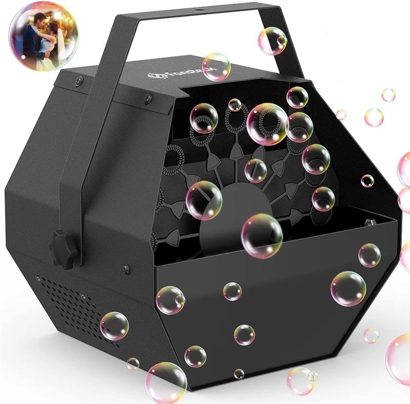 Photo 1 of Fansteck Bubble Machine, Wireless Automatic Metal Bubble Machine, Upgraded High Efficiency Quiet Motor, with More Than 10000 Bubbles, Suitable for Indoor and Outdoor