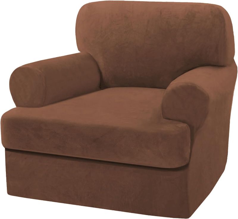 Photo 1 of H.VERSAILTEX Camel Velvet 2 Piece Sofa Slipcovers, Contemporary Style, Stretch Fit, Anti-Slip, Washable
