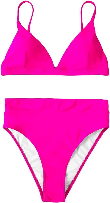 Photo 1 of SUUKSESS Women High Waisted High Cut Bikini Set Sexy Triangle Two Piece Swimsuits. size SMALL