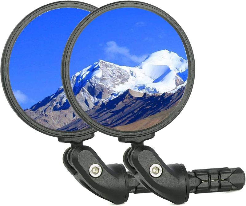 Photo 1 of 2PCS Bike Mirrors,Bike Bar End Mirror, HD Glass Convex Lens Bicycle Rearview Mirror, Safe Cycling Rearview Mirror