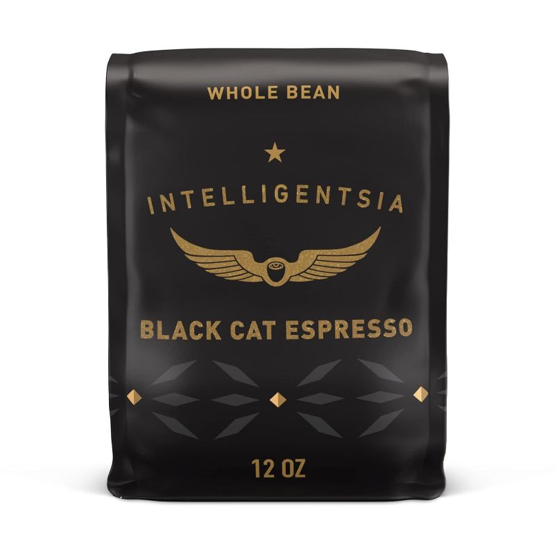 Photo 1 of Intelligentsia Coffee, Medium Roast Whole Bean Coffee - Black Cat Espresso 12 Ounce Bag with Flavor Notes of Stone Fruit, Dark Sugars and Dark Chocolate
