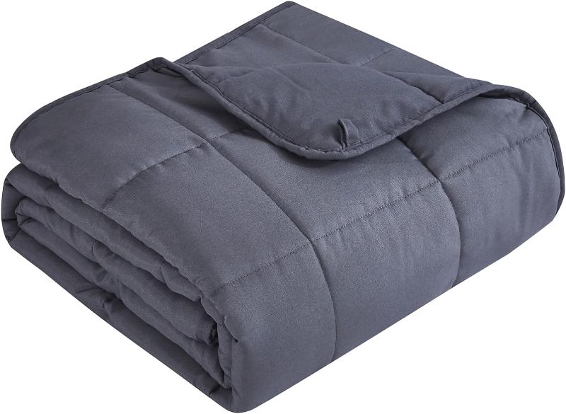 Photo 1 of Topcee Weighted Blanket (15lbs 48"x72" Twin Size) Cooling Breathable Heavy Blanket Microfiber Material with Glass Beads Big Blanket for Adult All-Season Summer Fall Winter Soft Thick Comfort Blanket
