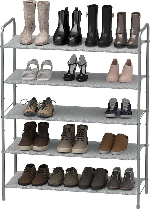 Photo 1 of Simple Houseware 5-Tier Shoe Rack Storage Organizer, White

