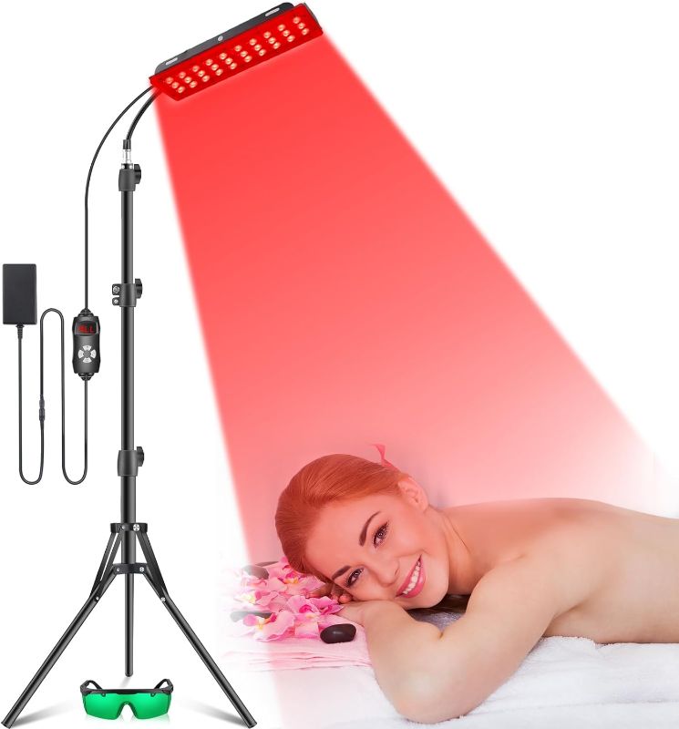Photo 1 of Red Light Therapy Lamp with Stand, RXCOFISLE Infrared Light Therapy Lamp for Body Pain Relief 660nm Red Light & 850nm Infrared Light Device (Single Panel)
