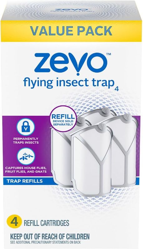 Photo 1 of Zevo Flying Insect Trap, Fly Trap Refill Cartridges (4 Total Refill Cartridges)
