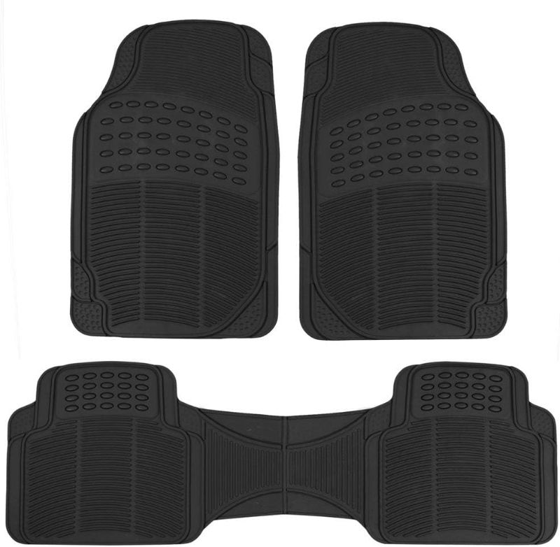 Photo 1 of BDK ProLiner Floor Mats for Cars Trucks SUV, 3-Piece All-Weather Car Mats with Universal Fit Design, Durable Car Floor Mats with Capture Ridges, Waterproof Rubber Floor Mats for Cars (Black)
