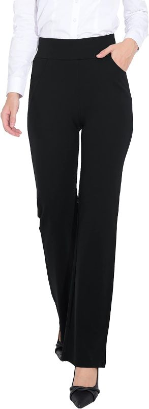 Photo 2 of size XL ZTN Women's Stretchy FLARE Dress Pants with 4 Pockets Pull-on Straight Leg Slacks for Work Business Casual Golf
