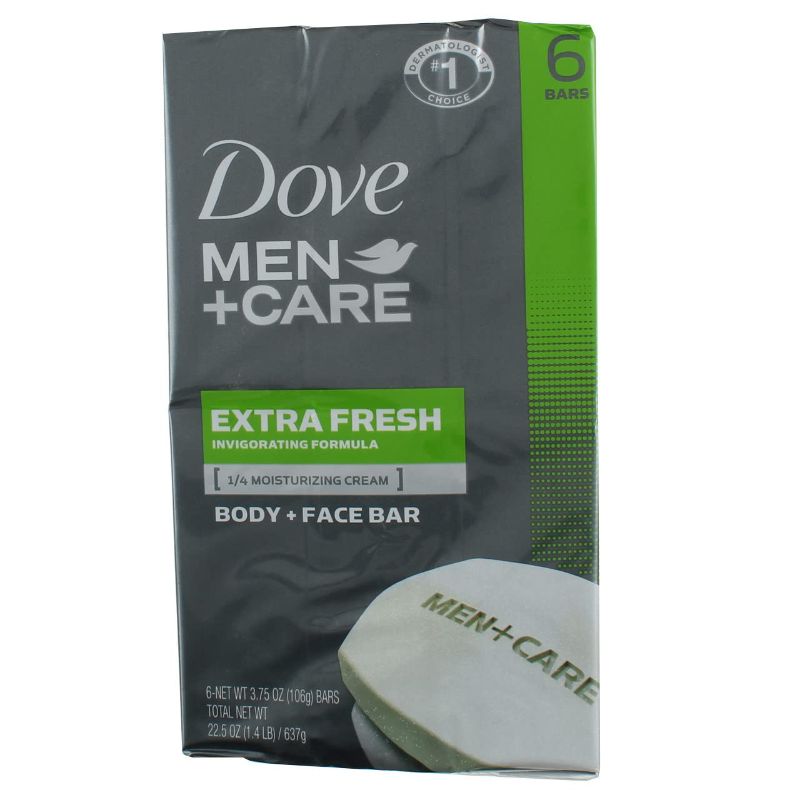 Photo 1 of Dove Men+Care Extra Fresh Body + Face Bars, Invigorating Scent, 3.75 oz, 6 Ct (4 pack) (Bundle)
