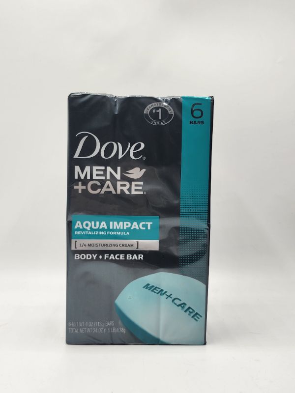 Photo 2 of Dove Men+Care Aua Impact 1/4 Moisturizing Cream - Body + Face Bar - 4oz, 6 Bars 
