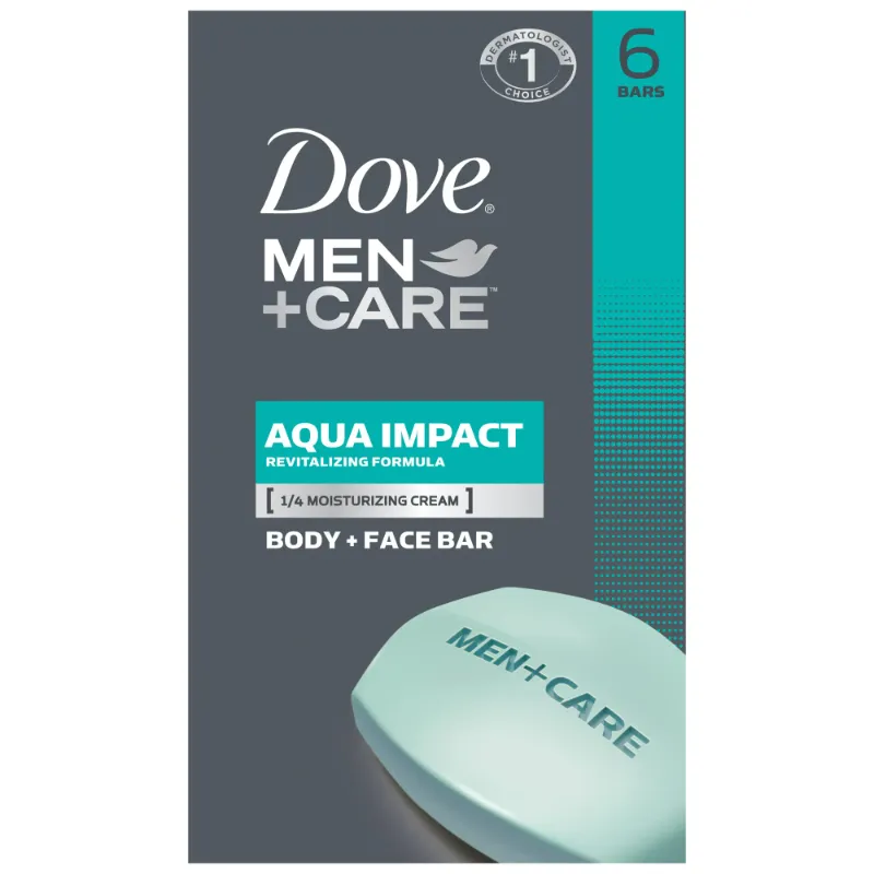 Photo 1 of Dove Men+Care Aua Impact 1/4 Moisturizing Cream - Body + Face Bar - 4oz, 6 Bars 
