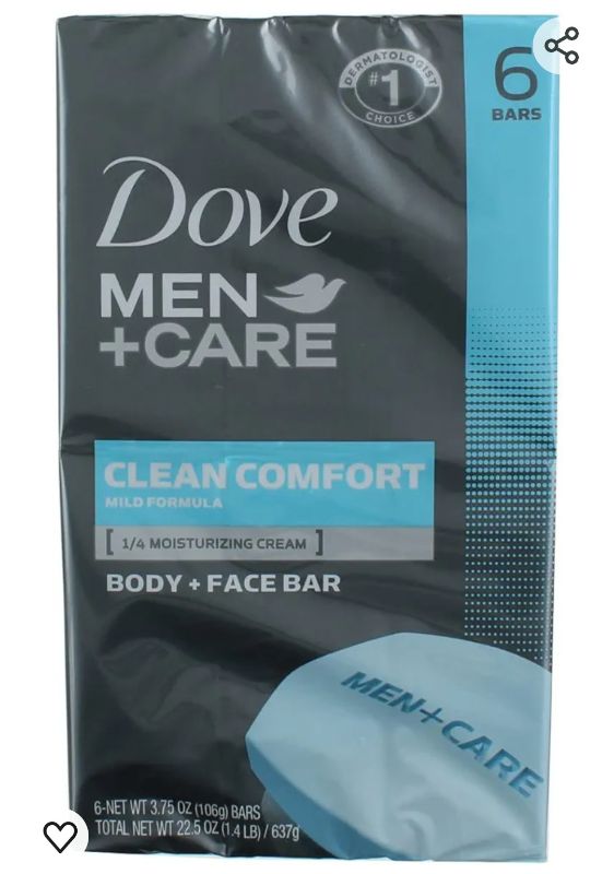 Photo 1 of Dove Men+Care Body Soap and Face Bar to Hydrate Skin Clean Comfort More Moisturizing Than Bar Soap 3.75 oz 6 Bars
