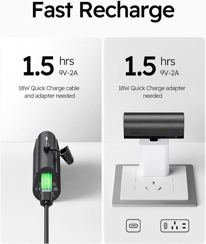 Photo 4 of VEGER Portable Charger, USB C Power Bank, 5000mAh Mini Battery Pack Fast Charging 20W Small Charging Bank for Samsung Galaxy S21, S20, S10, S9, Note 20, Pixel, Moto, LG, Oculus Quest, Android Phones
