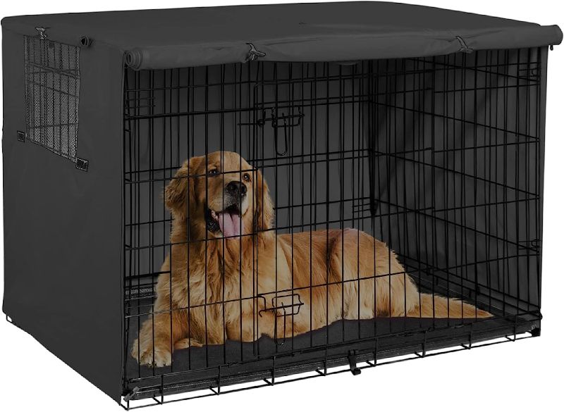Photo 1 of Explore Land 36 inches Dog Crate Cover - Durable Polyester Pet Kennel Cover Universal Fit for Wire Dog Crate (Black)
