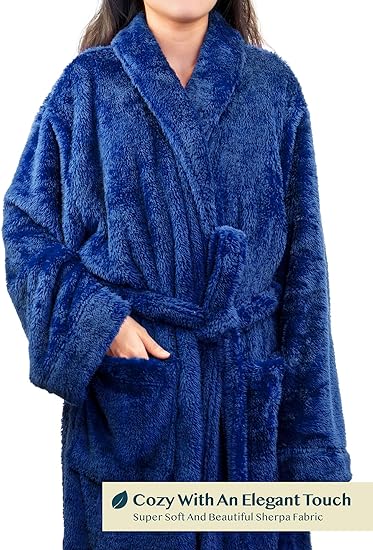 Photo 1 of PAVILIA Premium Womens Plush Soft Robe Fluffy, Warm, Fleece Sherpa Shaggy Bathrobe
