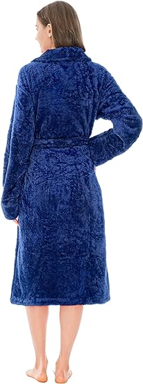 Photo 2 of PAVILIA Premium Womens Plush Soft Robe Fluffy, Warm, Fleece Sherpa Shaggy Bathrobe
