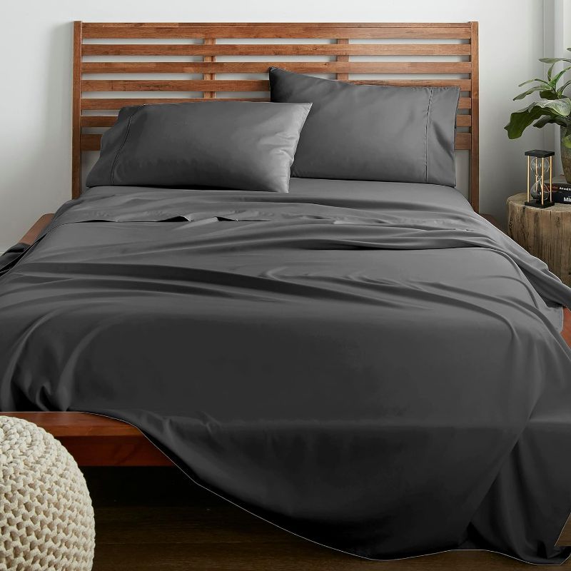 Photo 1 of American Home Collection Full Size 4 Piece Sheet Set - Extra Soft Microfiber, Breathable, Wrinkle and Fade Resistant Luxury Bedding - Deep Pockets - Easy Fit - Dark Gray Oeko-Tex Sheets
