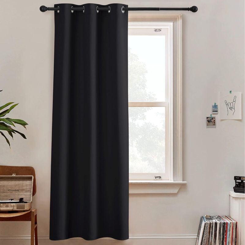 Photo 1 of RYB HOME Black Curtain Dividers - Blackout Curtains Portable Privacy Window Treatment Panels Winter Wind Summer Heat Insulating Drapes for Living Room Bedroom Patio Door, Black,1 Pc, W 60 x L 84 inch
