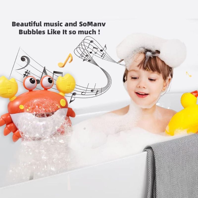 Photo 5 of Crabby Bubble Bath Toy for Toddlers - Automatic Bubble Maker with 12 Children's Songs - Sing-Along Bath Bubble Machine for Baby, Toddler and Kids - Fun Bathtub Toy for Endless Bubble Play
