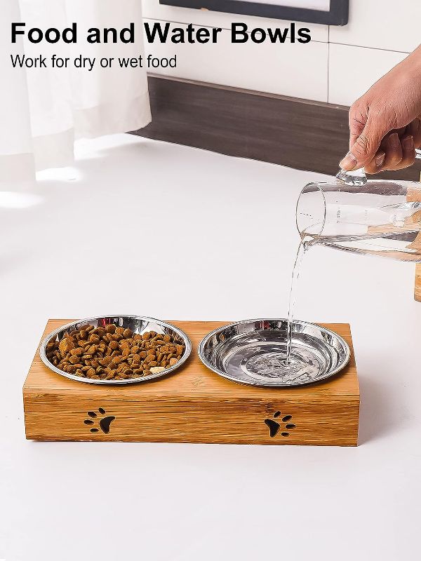 Photo 5 of VENTION Stainless Steel Cat Bowls, Whisker Fatigue Cat Bowl, Metal Cat Dishes, Shallow Cat Food Dish
