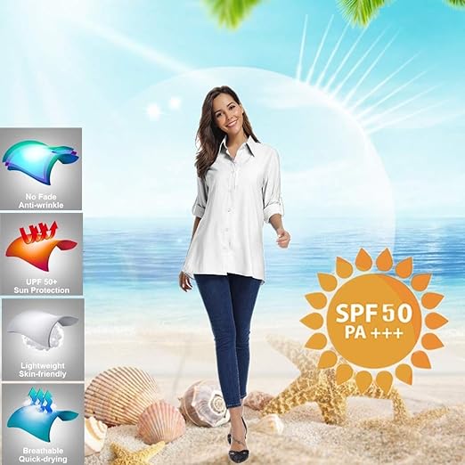 Photo 1 of Women's UPF 50 Long Sleeve Sun Protection Shirts Quick Dry Outdoor Fishing Hiking Travel Shirt
