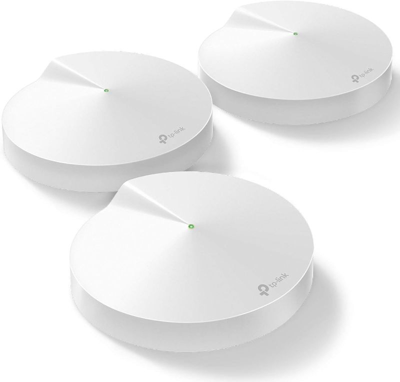 Photo 1 of TP-Link Deco Mesh WiFi System(Deco M5) –Up to 5,500 sq. ft. Whole Home Coverage and 100+ Devices,WiFi Router/Extender Replacement, Anitivirus, 3-pack
