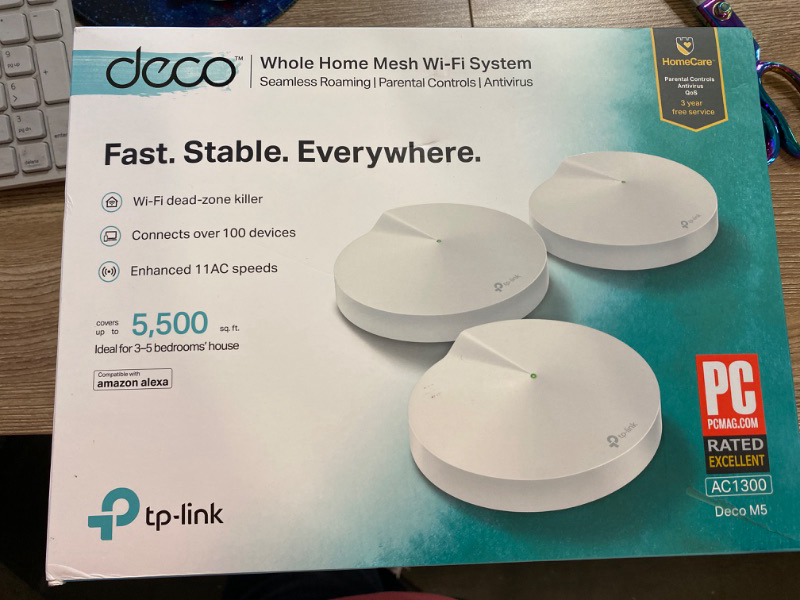 Photo 3 of TP-Link Deco Mesh WiFi System(Deco M5) –Up to 5,500 sq. ft. Whole Home Coverage and 100+ Devices,WiFi Router/Extender Replacement, Anitivirus, 3-pack
