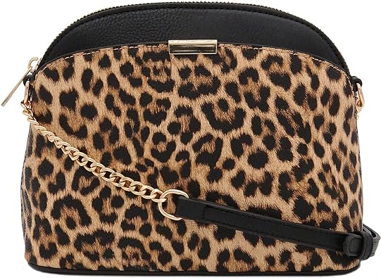 Photo 1 of FashionPuzzle Leopard Paisley Print Small Dome Crossbody with Chain Strap
