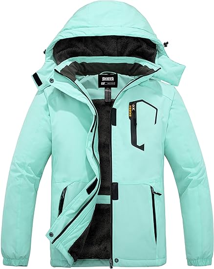 Photo 1 of Skieer Women's Waterproof Ski Jacket Warm Winter Coat Fleece Snowboarding Coat
