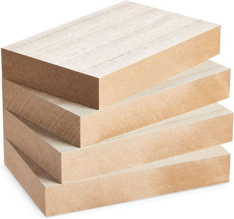 Photo 1 of Bright Creations Unfinished Wood Rectangles for Crafts (6x4 in, 4 Pack)
