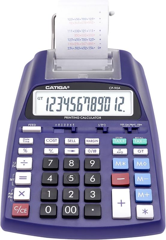 Photo 1 of CATIGA New & Upgraded 2024 Printing Calculator Adding Machine 10 Key, Desktop Home Office Calculator with Paper Roll Print Out, Accounting Business Finance
