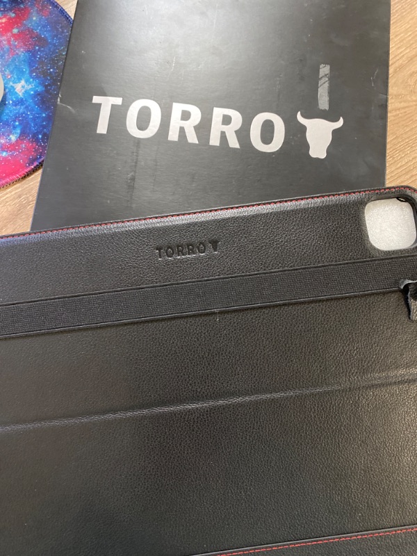 Photo 1 of TORRO Case Compatible with iPad Pro 12.9” 6th / 5th / 4th Gen - Genuine Leather iPad Pro 12.9 2022 Case with Stand Function, Apple Pencil Connectivity and Wake Sleep Function (Black)

