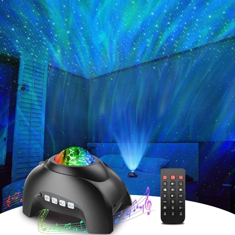 Photo 1 of Rossetta Star Projector, Galaxy Projector for Bedroom, Bluetooth Speaker and White Noise Aurora Projector, Night Light Projector for Kids Adults Gaming Room, Home Theater, Ceiling, Room Decor
