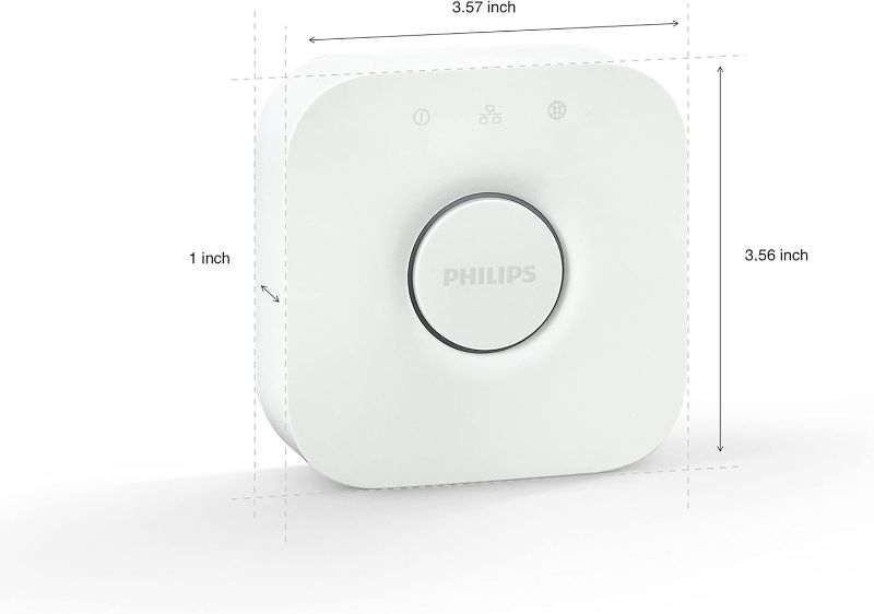 Photo 1 of Philips Hue Bridge - Unlock the Full Potential of Hue - Multi-Room and Out-of-Home Control - Secure, Stable Connection Won't Strain Your Wi-Fi - Works with Voice, Matter
