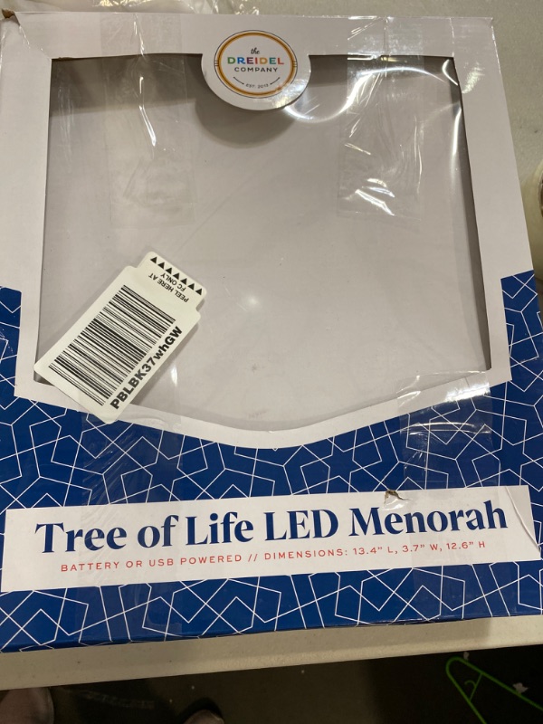 Photo 3 of The Dreidel Company Traditional LED Electric Silver Hanukkah Menorah - Battery or USB Powered - Includes a Micro USB 4' Charging Cable
