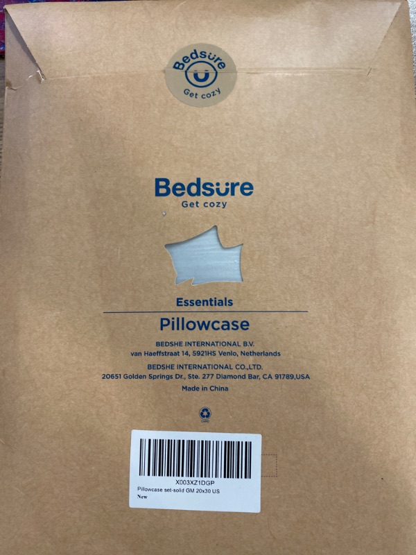 Photo 2 of Bedsure Cooling Pillow Cases Queen Set of 2 - Polyester & Rayon Derived from Bamboo Grey Pillowcase, Breathable, Soft and Wrinkle-Free Pillow Covers with Envelope Closure, Gifts, 20x30 Inches
