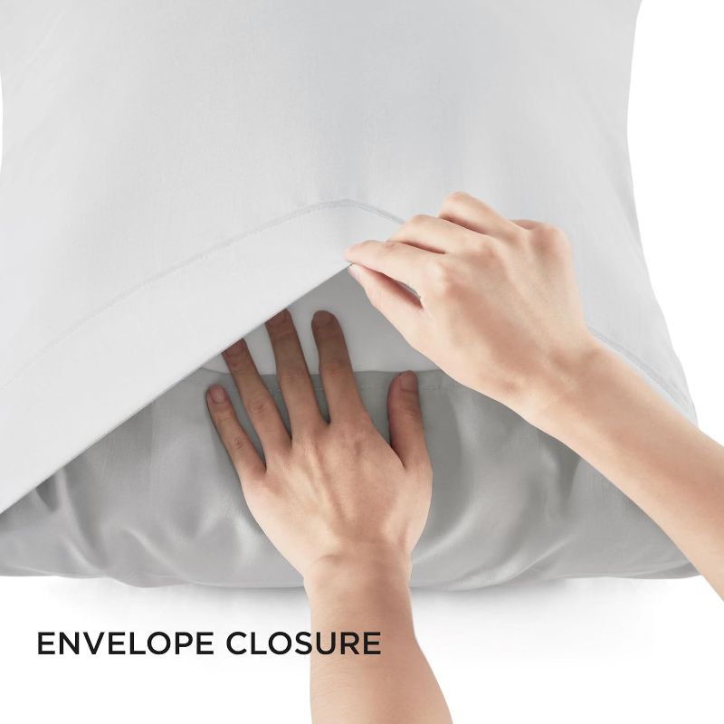 Photo 1 of Bedsure Cooling Pillow Cases Queen Set of 2 - Polyester & Rayon Derived from Bamboo Grey Pillowcase, Breathable, Soft and Wrinkle-Free Pillow Covers with Envelope Closure, Gifts, 20x30 Inches
