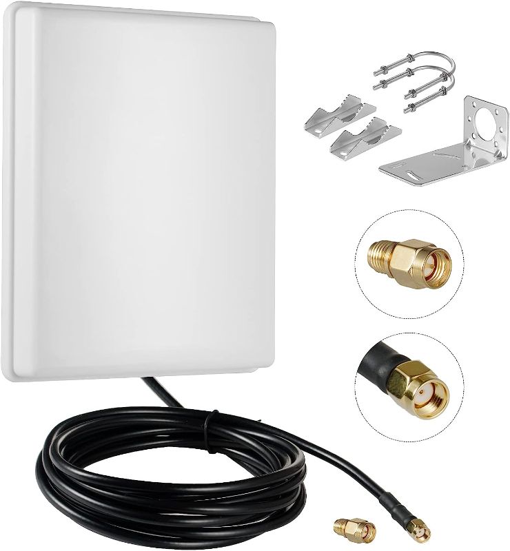 Photo 1 of Outdoor 15dBi Dual Band WiFi 2.4GHz 5GHz 5.8GHz Long-Range Directional Panel Antenna with 10Ft Cable for WiFi Router Wireless Network Card Security IP Camera Video Surveillance Monitor, Eifagur
