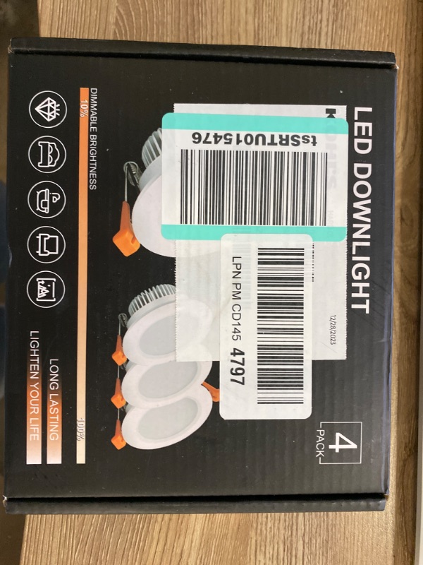 Photo 2 of Jolux 4-Pack 5/6" 5CCT Retrofit LED Recessed Lighting,Selectable 2700K/3000K/3500K/4000K/5000K,Dimmable Can Lights,Adjustable Retrofit Downlight Installation,12W=60W,800Lumen,E26 Base,Slope
