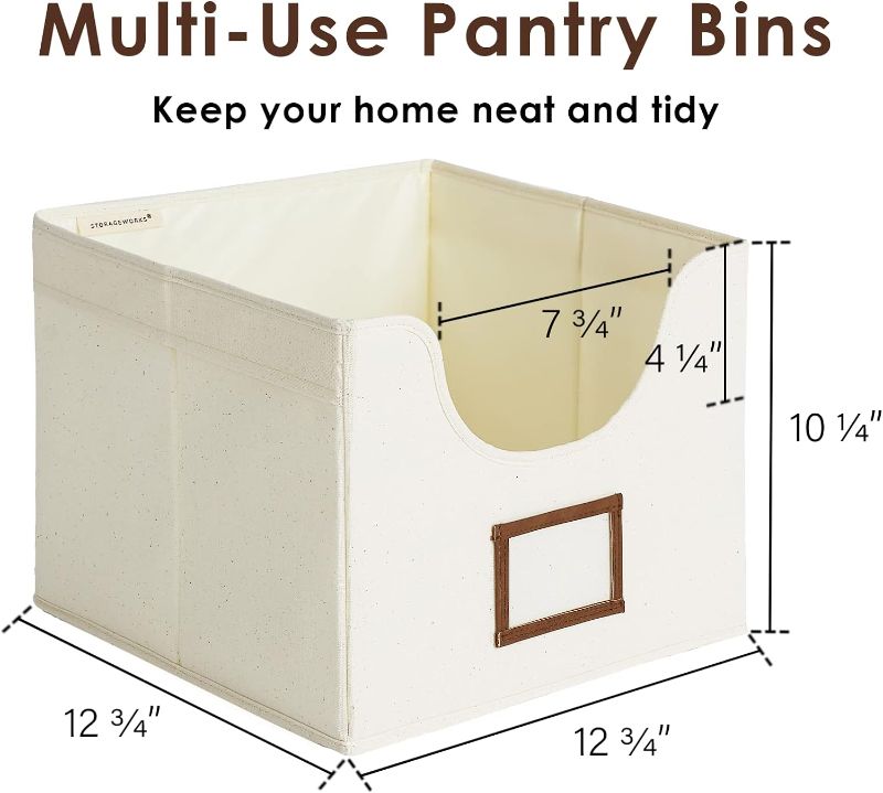 Photo 2 of w and 2 Handles, Foldable Fabric Clothes Organizer, Large, Beige, 2-Pack
