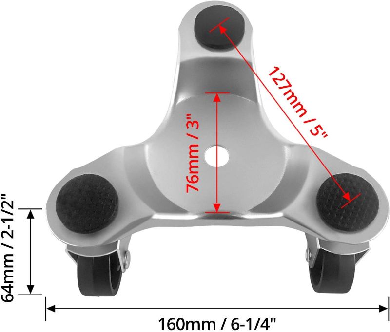 Photo 5 of QWORK 4 pcs 6" Steel Tri-Dolly, 200 lbs Load Capacity, Great for Moving Furniture & Appliances, Durable and Easy to Use
