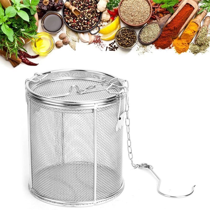 Photo 1 of Spice Seasoning Strainer Stainless Steel Super Large Capacity Tea Ball Strainer Soup Seasonings Seperation Basket Spice Filter(3#)
