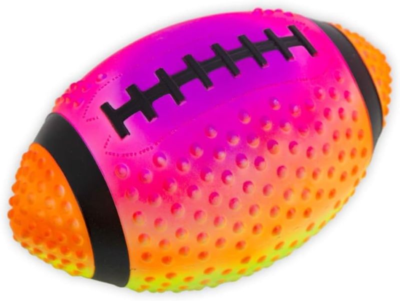 Photo 1 of Regent Practice Football Neon Colored 9inch Spiked for gripping Control Made of Soft Rubber Inflatable Football air Filled Great for The Pool or Playground PINK ORANGE LIME BLUE PURPLE (SJB-9R)
