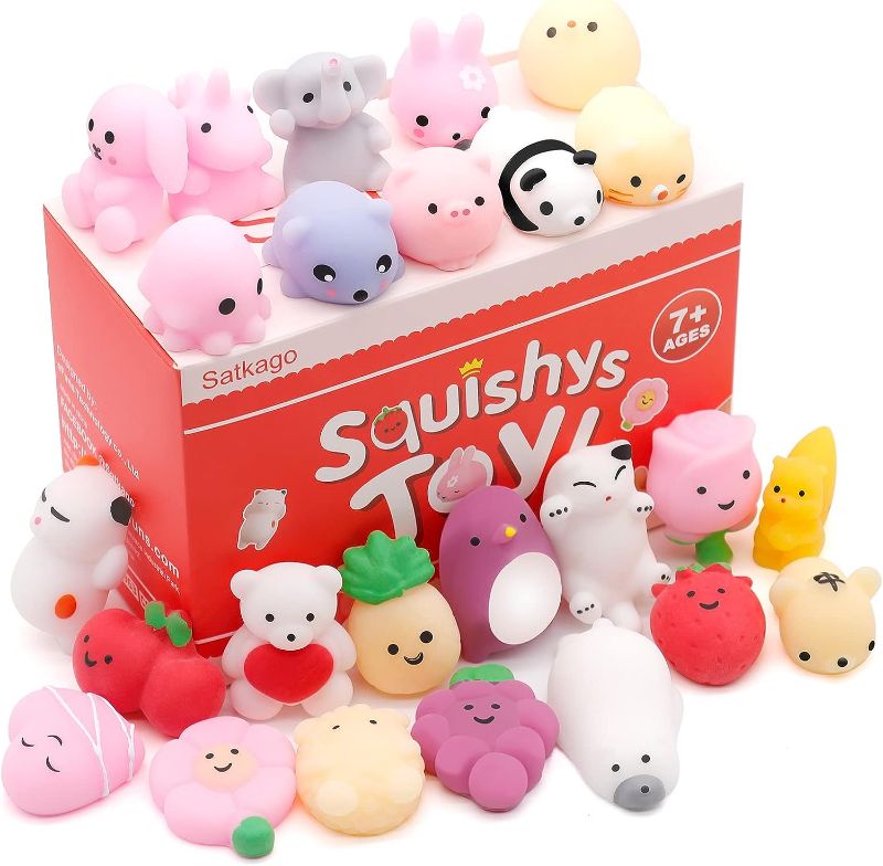 Photo 1 of Satkago Mochi Squishys Toys, 25pcs Mini Kawaii Squishies, Easter Basket Stuffers Easter Egg Fillers, Easter Gifts for Kids, Party Favors Supplies for Encanto Cocomelon Birthday for Kids Teens Adults
