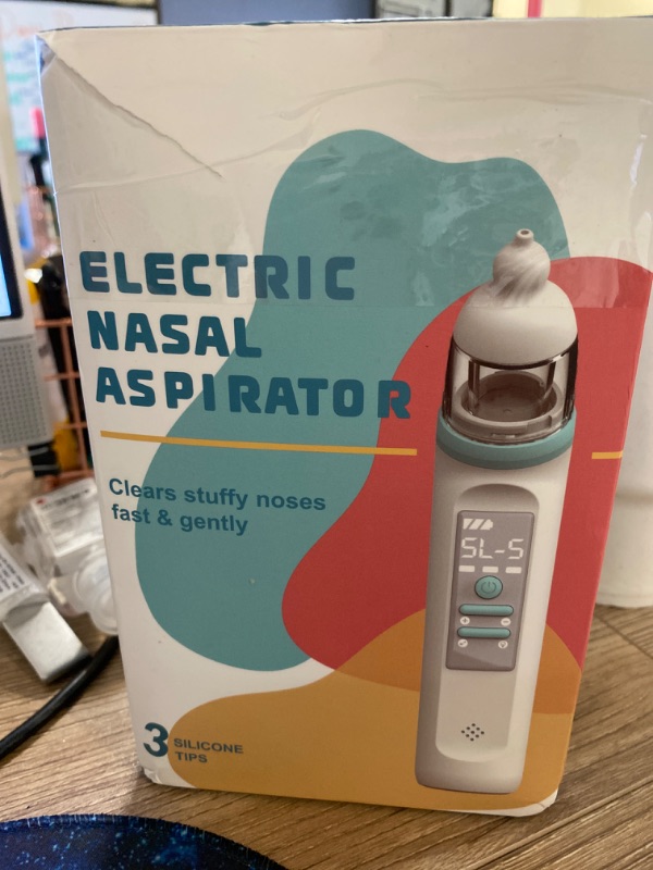 Photo 2 of Nasal Aspirator for Baby, Electric Baby Nose Sucker with Adjustable 3 Levels Suction, Rechargeable Booger Sucker for Babies with 8 Light Modes and 3 Nursery Rhymes
