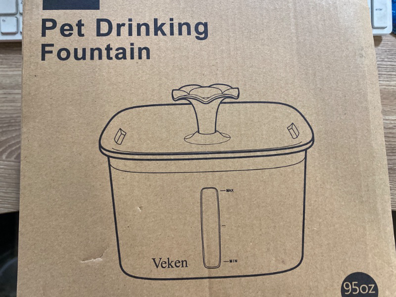Photo 4 of Veken Innovation Award Winner Stainless Steel Cat Water Fountain, 95oz/2.8L Automatic Pet Fountain Dog Water Dispenser with Replacement Filters & Silicone Mat for Cats, Dogs, Multiple Pet (Silver)
