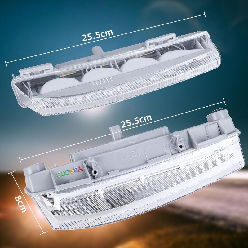 Photo 2 of Yaeccc Pair of Fog Lamp LED Daytime Running Lamp Fog Light Compatible with 2007-2015 Mercedes Benz C Class W204 C250 C300 C350 E Class W212 E350
